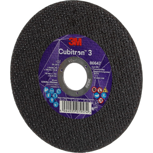 Disque de coupe Cubitron 3, 5" x 9/32", Arbre de 3/8", Type 41 PB Rental Co. Ltd.