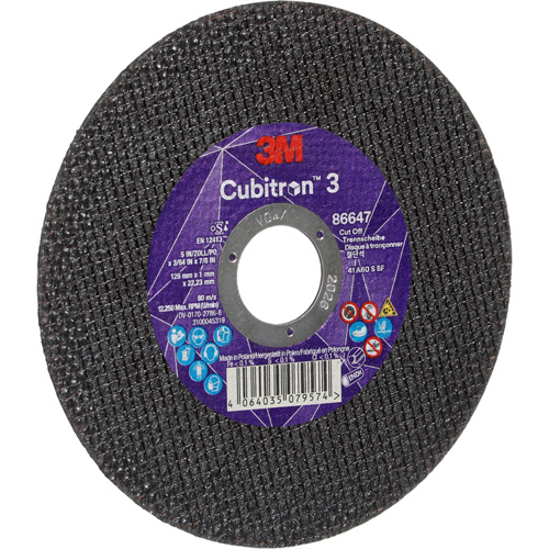 Disque de coupe Cubitron 3, 5" x 9/32", Arbre de 3/8", Type 41 PB Rental Co. Ltd.