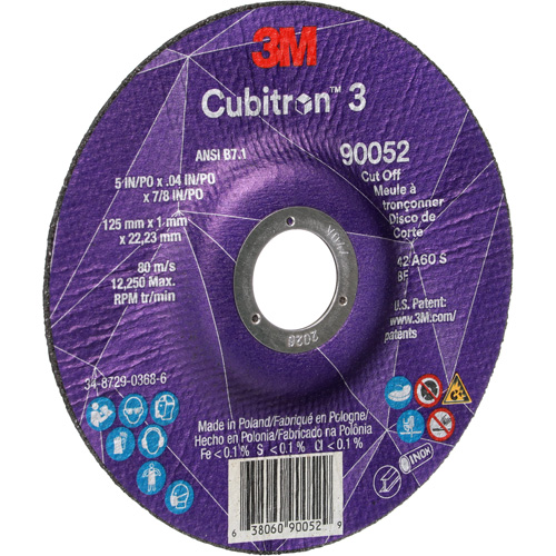 Meule &agrave; tronçonner Cubitron 3, 5" x 0,04", Arbre de 7/8", Type 27, C&eacute;ramique, 60 Tr/min PB Rental Co. Ltd.