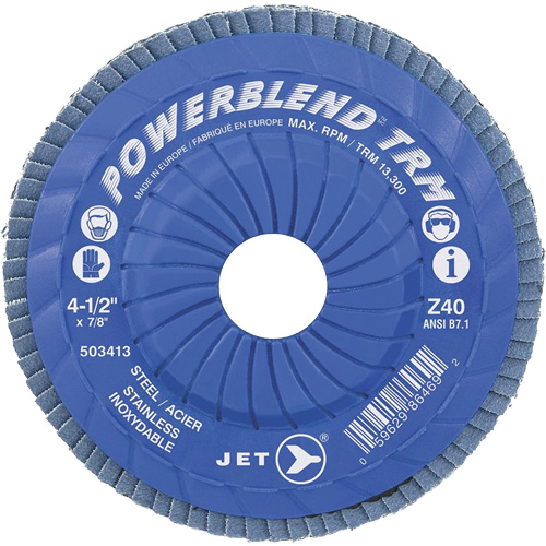 Disque &agrave; lamelles ajustables TRM Powerblend, 4-1/2" x 7/8", Type 29, Grain Z40, Zirconium PB Rental Co. Ltd.