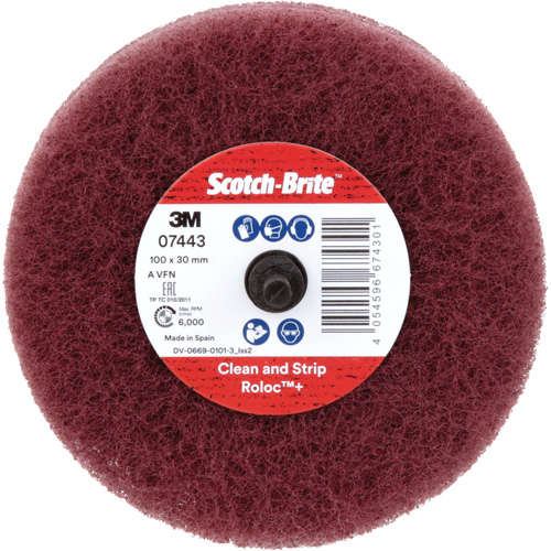 Roue de ponçage &agrave; usage g&eacute;n&eacute;ral Scotch-Brite Roloc Plus, 4" dia. PB Rental Co. Ltd.