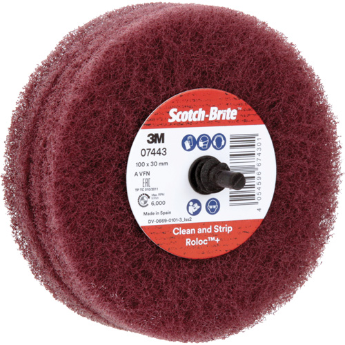 Roue de ponçage &agrave; usage g&eacute;n&eacute;ral Scotch-Brite Roloc Plus, 4" dia. PB Rental Co. Ltd.