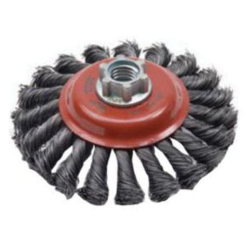 Twist Knot Saucer Cup Brush, 4" Dia., 0.02" Fill, 5/8"-11 Arbor, Steel PB Rental Co. Ltd.