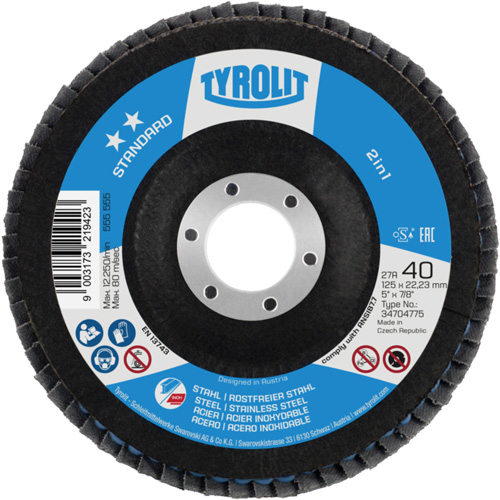 2-in-1 Flap Disc, 4-1/2" x 22.5 mm, Type 27A, 60 Grit, Ceramic Alumina PB Rental Co. Ltd.