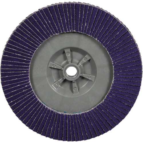 Disque &agrave; lamelles plate 1169F Cubitron 3 &agrave; changement rapide, 6" x 5/8"-11, Type T27, Grain 80+, C&eacute;ramique PB Rental Co. Ltd.