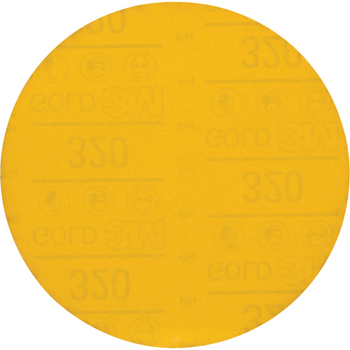 Hookit Gold Abrasive Disc, 6" Dia., 320 Grit, Aluminum Oxide, C-Weight PB Rental Co. Ltd.