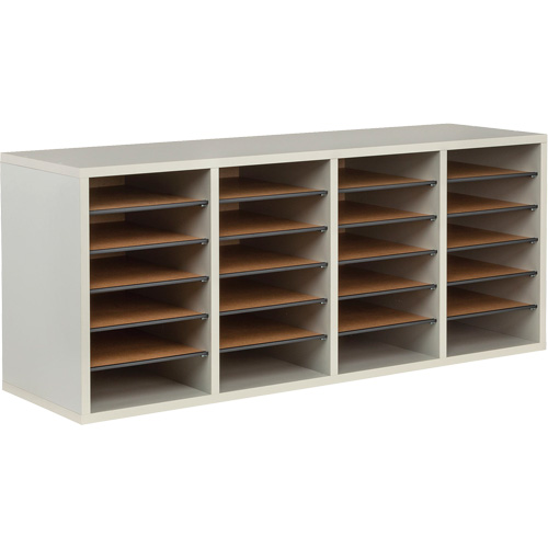 Casier &agrave; compartiments r&eacute;glable pour documentation, Stationnaire, 24 fentes, Bois, 39-1/4" la x 11-3/4" p x 16-1/4" h PB Rental Co. Ltd.