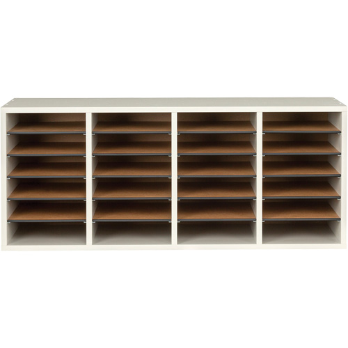 Casier &agrave; compartiments r&eacute;glable pour documentation, Stationnaire, 24 fentes, Bois, 39-1/4" la x 11-3/4" p x 16-1/4" h PB Rental Co. Ltd.