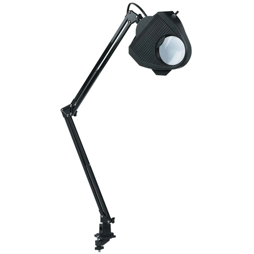Lampe de travail avec loupe, 60 W, Fluorescent/Incandescente/DEL, Pince, Col 40", Noir PB Rental Co. Ltd.