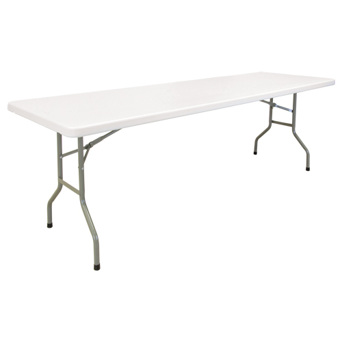Folding Table, Rectangular, 96" L x 30" W, Polyethylene, White PB Rental Co. Ltd.