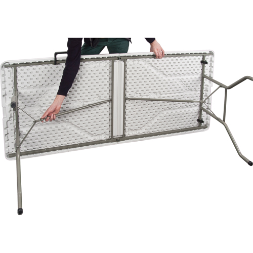 Fold-in-Half Table, Rectangular, 72" L x 30" W, Polyethylene, White PB Rental Co. Ltd.