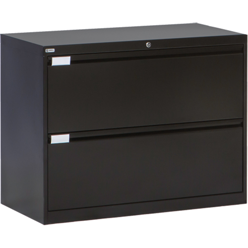 Lateral Filing Cabinet, Steel, 2 Drawers, 36" W x 18" D x 27-7/8" H, Black PB Rental Co. Ltd.
