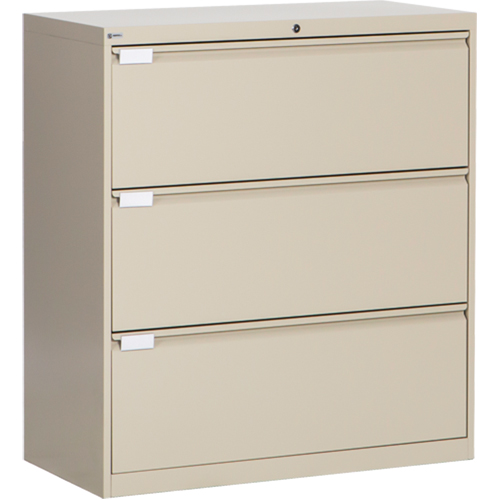 Classeur lat&eacute;ral, Acier, 3 tiroirs, 36" la x 18" p x 40-1/16" h, Beige PB Rental Co. Ltd.
