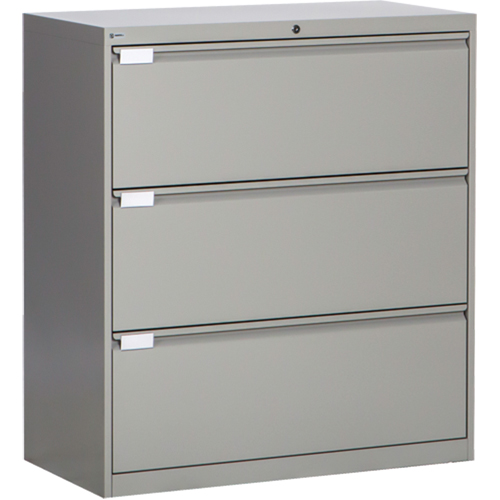 Lateral Filing Cabinet, Steel, 3 Drawers, 36" W x 18" D x 40-1/16" H, Grey PB Rental Co. Ltd.