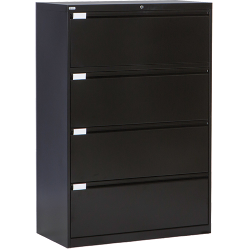 Classeur lat&eacute;ral, Acier, 4 tiroirs, 36" la x 18" p x 53-3/8" h, Noir PB Rental Co. Ltd.