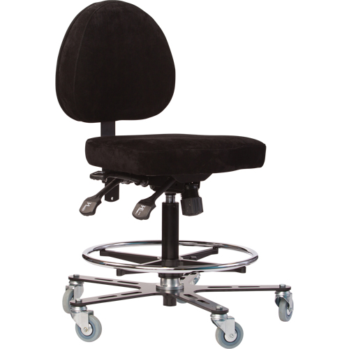 TF180 Welding Grade Ergonomic Stools, Suede, Black, 300 lbs. Capacity PB Rental Co. Ltd.