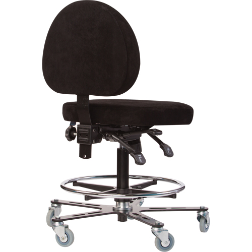 TF180 Welding Grade Ergonomic Stools, Suede, Black, 300 lbs. Capacity PB Rental Co. Ltd.