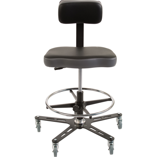 Chaise ergonomique industrielle TF160, Mobile, Ajustable Hauteur, Capacit&eacute; 300 lb PB Rental Co. Ltd.