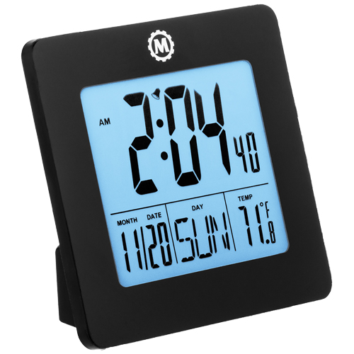 Horloge de bureau, Num&eacute;rique, &agrave; piles, 3,6" la x 1,5" p x 3,6" h, Noir PB Rental Co. Ltd.
