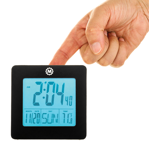Horloge de bureau, Num&eacute;rique, &agrave; piles, 3,6" la x 1,5" p x 3,6" h, Noir PB Rental Co. Ltd.