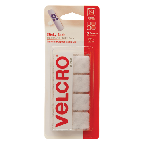 Attaches en carr&eacute;e, Boucle et crochet, 7/8" dia., Adh&eacute;sif, Blanc PB Rental Co. Ltd.