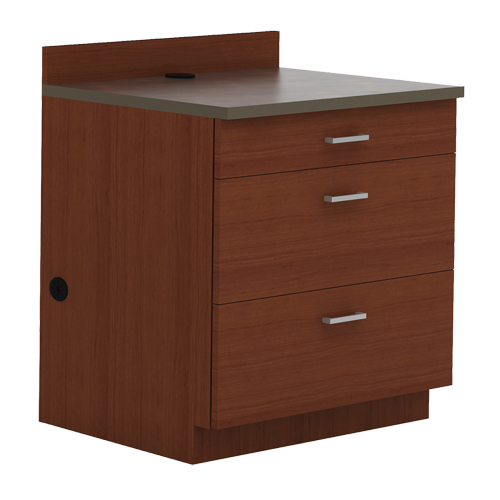 Armoire modulaire de base, 3 tiroirs, 36" la x 25" p x 39" h, Acajou PB Rental Co. Ltd.