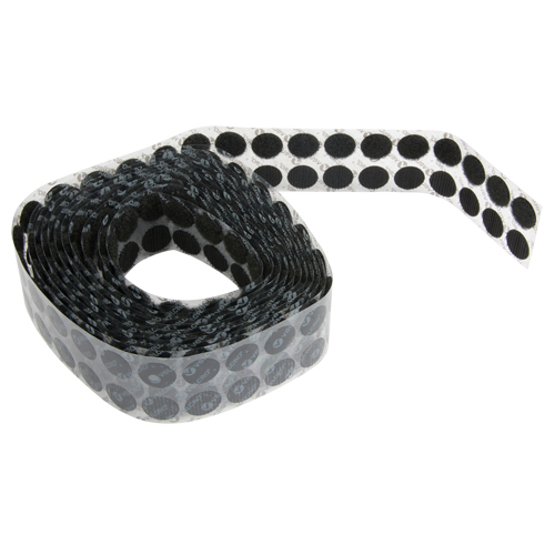 Attaches en jeton, Boucle et crochet, 3/4" dia., Adh&eacute;sif, Noir PB Rental Co. Ltd.