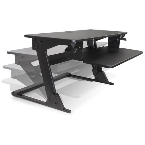 Goya Sit-Stand Workstation, Desktop Unit, 21" H x 35-2/5" W x 24" D, Black PB Rental Co. Ltd.