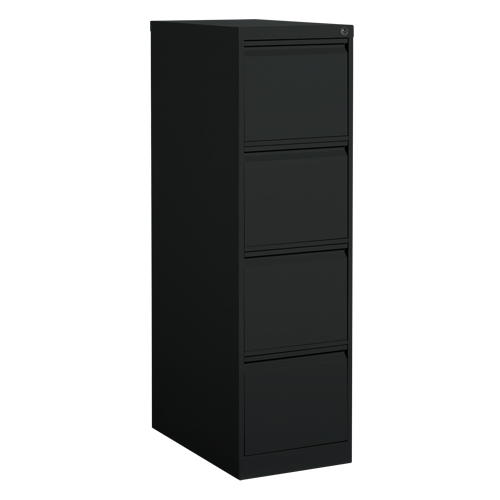 Vertical Filing Cabinet, Steel, 4 Drawers, 15-1/7" W x 25" D x 52" H, Black PB Rental Co. Ltd.