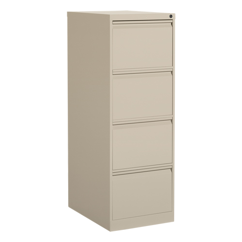 Vertical Filing Cabinet, Steel, 4 Drawers, 18-1/7" W x 25" D x 52" H, Beige PB Rental Co. Ltd.