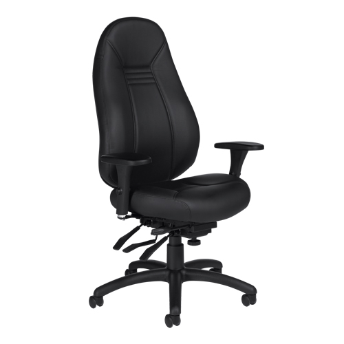 High Back Comfort Chair, Leather, Black, 300 lbs. Capacity PB Rental Co. Ltd.