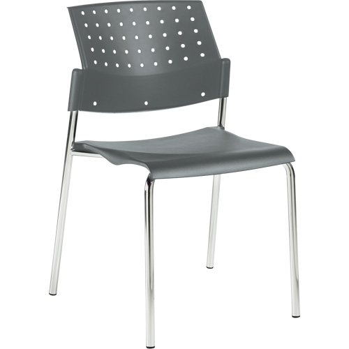 Chaises sans accoudoirs empilables, Plastique, Hauteur 33", Capacit&eacute; 300 lb, Gris PB Rental Co. Ltd.