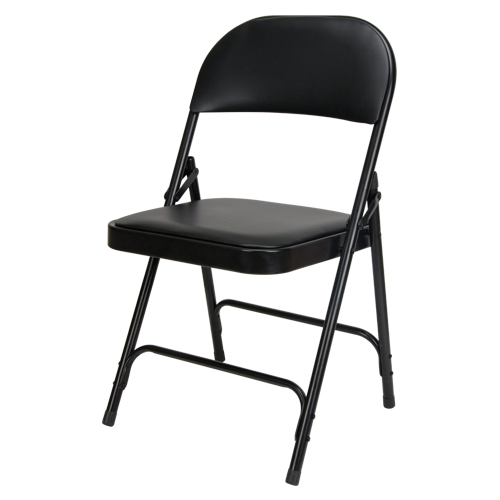 Vinyl Padded Folding Chair, Steel, Black, 300 lbs. Weight Capacity PB Rental Co. Ltd.