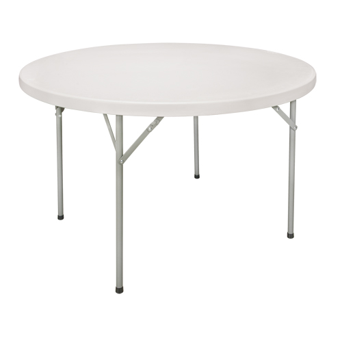 Folding Table, Round, 48" L x 48" W, Polyethylene, White PB Rental Co. Ltd.