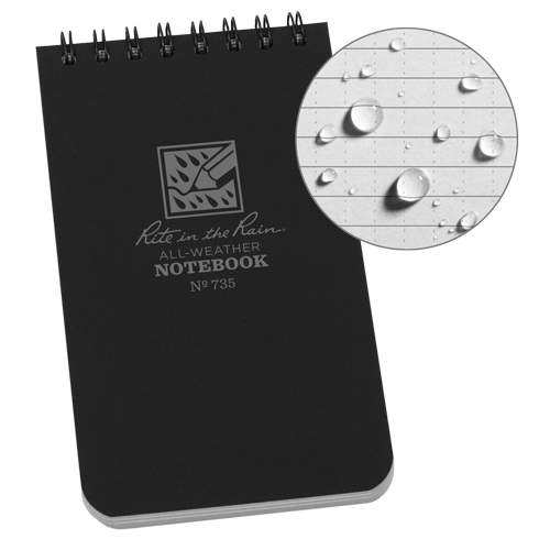 Pocket Top-Spiral Notebook, Soft Cover, Black, 100 Pages, 3" W x 5" L PB Rental Co. Ltd.