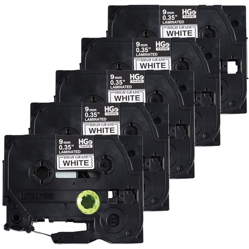 Ruban lamin&eacute;, 9 mm x 8 m, Noir sur blanc PB Rental Co. Ltd.