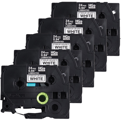 Laminated Tape, 24 mm x 8 m, Black on White PB Rental Co. Ltd.
