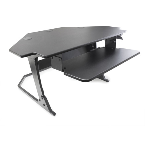 Poste de travail assise/debout pour bureau de coin Goya, Mod&egrave;le de bureau, 20" h x 42" la x 37-4/5" p, Noir PB Rental Co. Ltd.