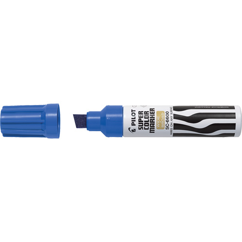 Marqueur &agrave; encre permanent Super Colour Jumbo, Bleu, Pointe Ciseau PB Rental Co. Ltd.