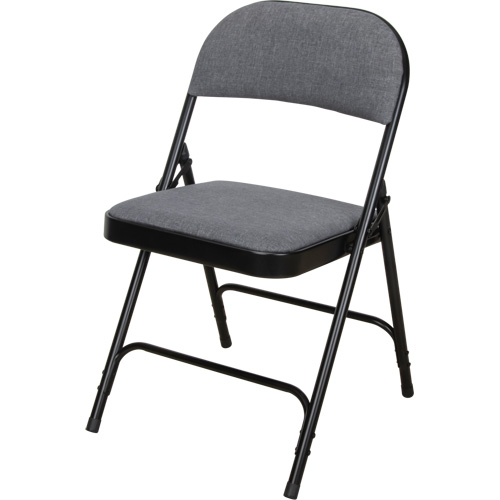 Deluxe Fabric Padded Folding Chair, Steel, Grey, 300 lbs. Weight Capacity PB Rental Co. Ltd.