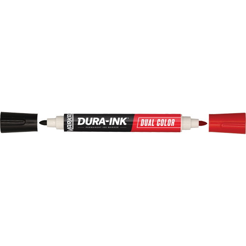 Marqueur &agrave; encre permanente et double couleur Markal Dura-Ink, Noir/Rouge, Pointe Ronde PB Rental Co. Ltd.