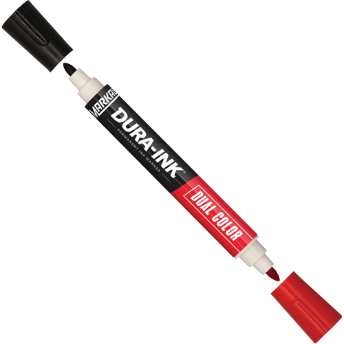 Marqueur &agrave; encre permanente et double couleur Markal Dura-Ink, Noir/Rouge, Pointe Ronde PB Rental Co. Ltd.
