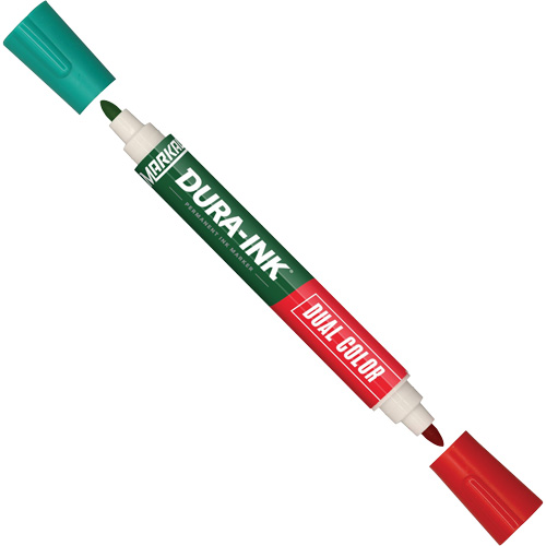 Marqueur &agrave; encre permanente et double couleur Markal Dura-Ink, Vert/Rouge, Pointe Ronde PB Rental Co. Ltd.