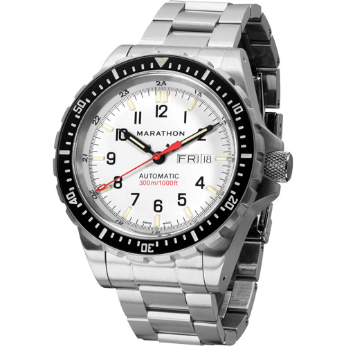 Tr&egrave;s grande montre automatique &eacute;dition arctique avec jour/date avec bracelet en acier inoxydable, Num&eacute;rique, &agrave; piles, 46 mm, Argent PB Rental Co. Ltd.