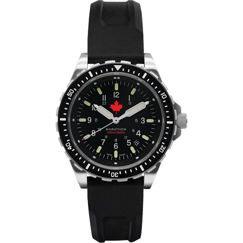 Tr&egrave;s grande montre &agrave; quartz pour plongeur avec feuille d'&eacute;rable rouge, Num&eacute;rique, &agrave; piles, 46 mm, Noir PB Rental Co. Ltd.