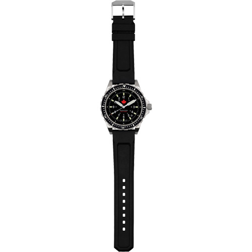 Tr&egrave;s grande montre &agrave; quartz pour plongeur avec feuille d'&eacute;rable rouge, Num&eacute;rique, &agrave; piles, 46 mm, Noir PB Rental Co. Ltd.