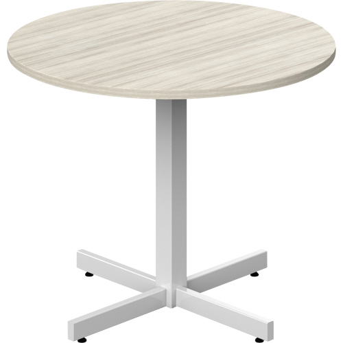 Table ronde &agrave; hauteur r&eacute;glable Newland, 36" lo x 36" la x 29" h, Dessus de 1", Stratifi&eacute;, Havane PB Rental Co. Ltd.