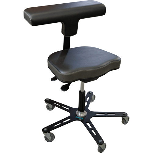 Chaise ergonomique industrielle VEGA-T, Mobile, Ajustable, Vinyle Si&egrave;ge, Noir PB Rental Co. Ltd.