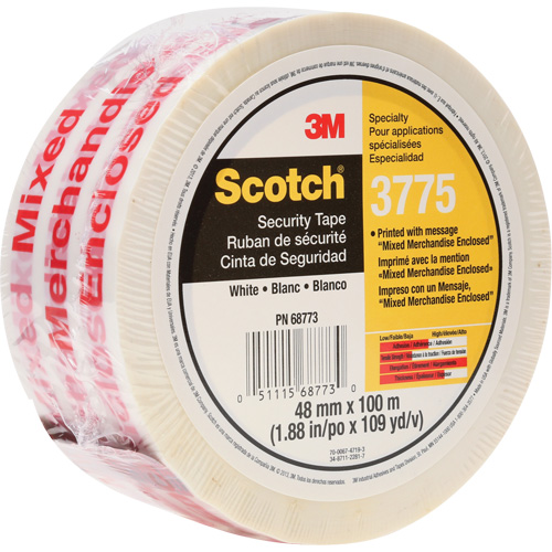 Scotch&reg; 3775 Box Sealing Tape with Message, Hot Melt Adhesive, 2 mils, 48 mm (1-22/25") x 100 m (328') PB Rental Co. Ltd.