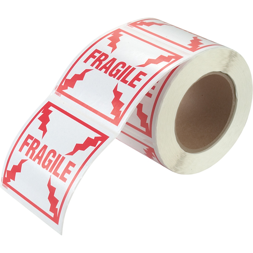 &eacute;tiquettes pour traitement sp&eacute;cial Fragile, 4" lo x 4" la, Rouge/blanc PB Rental Co. Ltd.